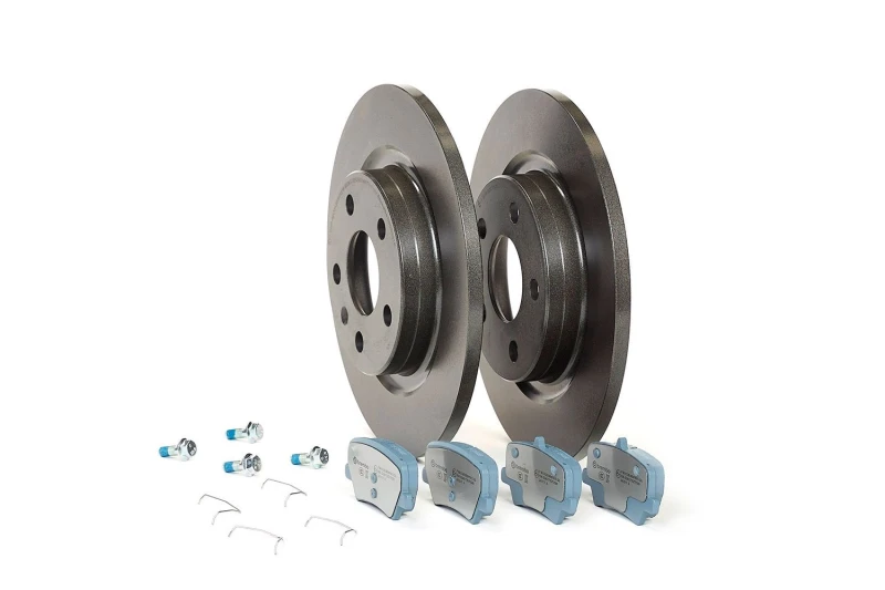Image of BREMBO KT 08 075 Brake disc and pads set BEYOND LINE - EV with accessories, Brake Disc Type: Solid, excl. wear warning contact, with anti-squeak plate