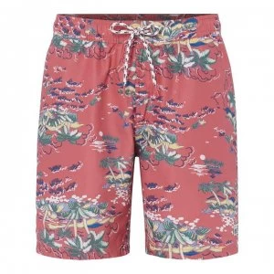 image of IZOD Hawaii Print Shorts - Rapture Rose697