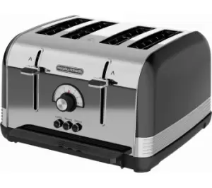 Image of Morphy Richards 240331 Venture Retro Black Stainless Steel 4 Slice Toaster