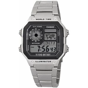 Image of Casio World Time LCD Watch Stainless Steel