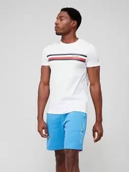 Image of Tommy Hilfiger Monotype Chest Stripe T-Shirt - White Size M Men