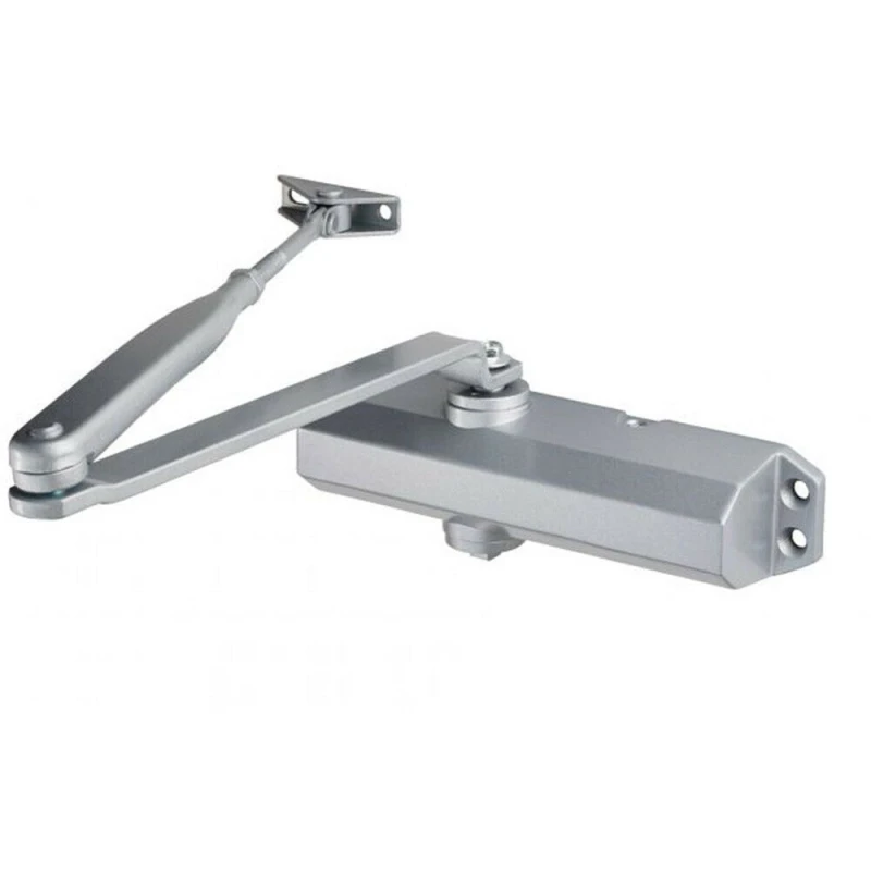 Image of Loops Template Adjustable Overhead Door Closer Upto 80kg Doors Silver Finish Metallics