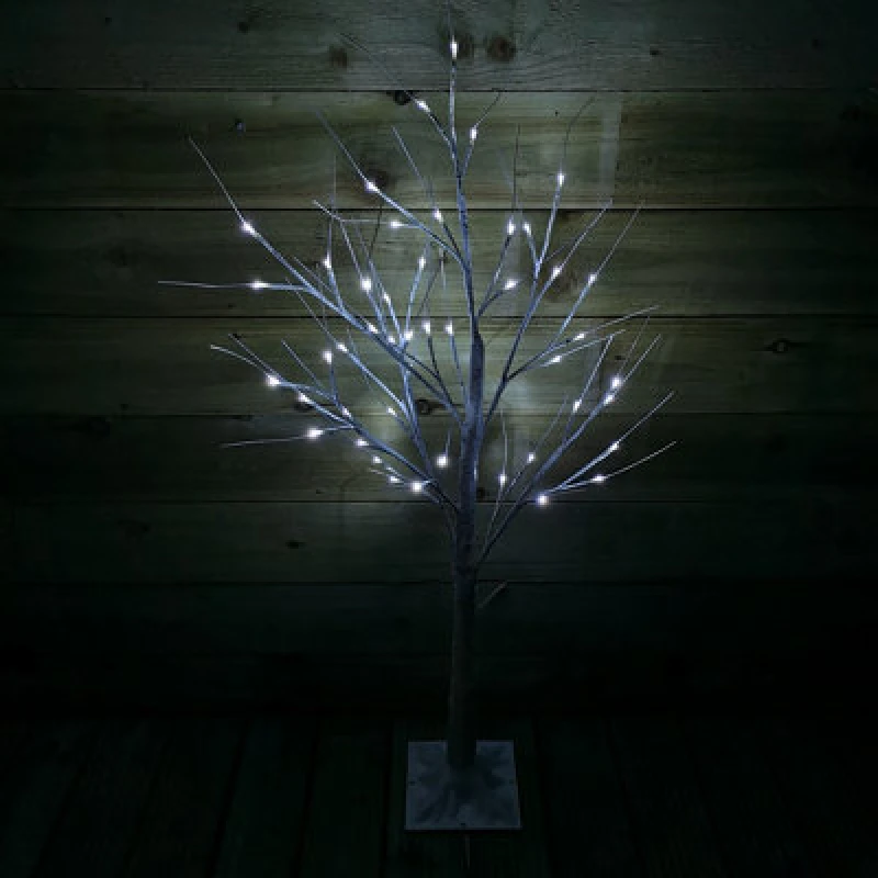Image of Samuel Alexander 1.2M (4ft) Indoor Outdoor Christmas Lit Birch Tree With 48 Ice White Leds