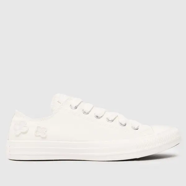 image of Converse all star ox flower play trainers in white White UK 6 (EU 39)