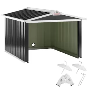 Image of Robot Mower Garage Anthracite Metal with Gable Roof