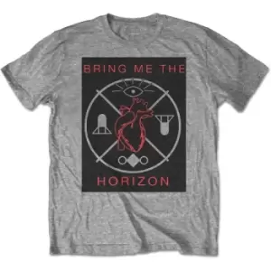 Image of Bring Me The Horizon - Heart & Symbols Unisex Medium T-Shirt - Grey