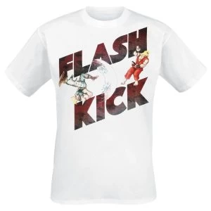 Image of Street Fighter IV Adult Male Guile's Flash Kick Large T-Shirt - White