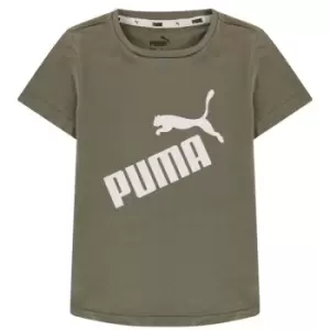 image of Puma Logo T Shirt Junior Girls - Green