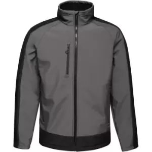 Image of Professional CONTRAST Waterproof Softshell Jacket Seal Grey Black Grey mens Jacket in Grey - Sizes UK XS,UK S,UK M,UK L,UK XXL,UK 3XL,UK 4XL