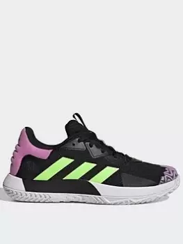 Image of adidas Solematch Control Tennis Shoes, Black/Green, Size 11, Men
