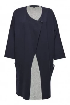 Image of French Connection Gemini Knit Oversized Cardigan Blue