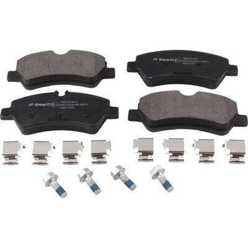 Image of JP GROUP 1563701810 Brake pad set JP Rear Axle, prepared for wear warning indicator Brake Pad Set,disc brake (402)
