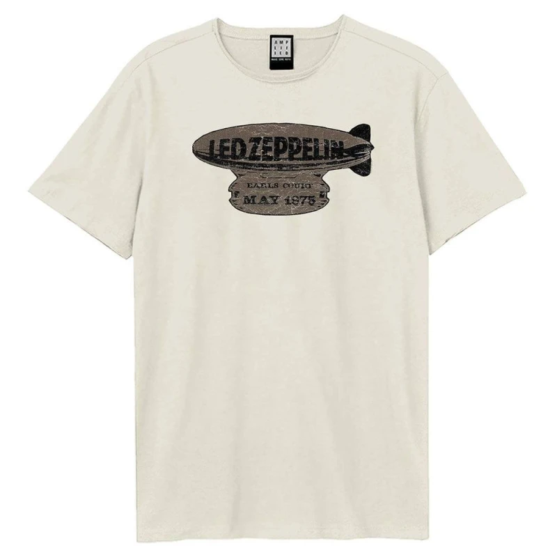 Image of Amplified Mens May 1975 LED Zeppelin T-Shirt in Ecru Size: XS Ecru Male XS
