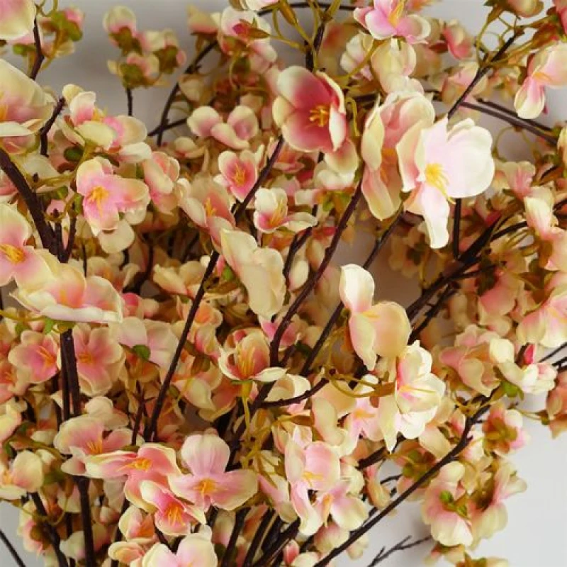 Image of Leaf Pack of 6 x 110cm Natural Pink Trailing Cherry Blossom Stem Artificial