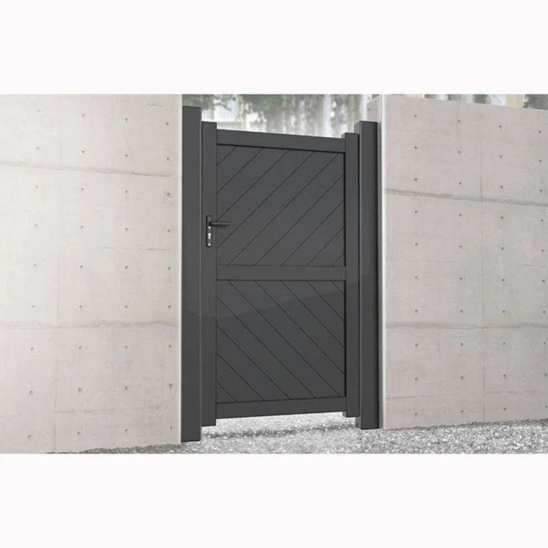 Image of Ready Made Gates Pedestrian Gate 900x1800mm Grey - Diagonal Solid Infill & Flat Top Grey Unisex