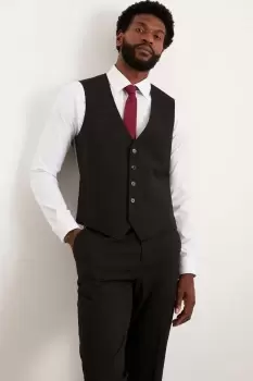 image of Plus Tailored Fit Black Essential Waistcoat