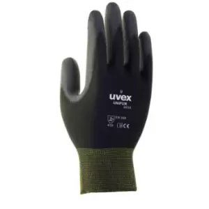 Image of Uvex Unipur 6639 Black Polyurethane Coated Polyamide Work Gloves, Size 11, XL, 2 Gloves