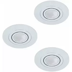 Image of Loops - 3 pack Flush Ceiling Downlight Brushed Aluminium Round 3 x 5W GU10 Bulb