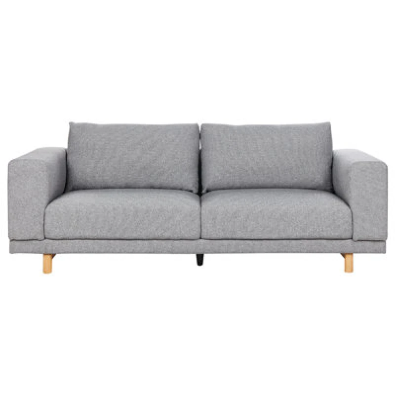 Image of Beliani Sofa 3 Seater Nivala Fabric Light Grey