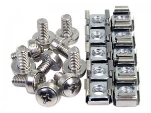 Image of StarTech.com 50 Pkg M6 Mounting Screws & Cage Nuts for Server Rack