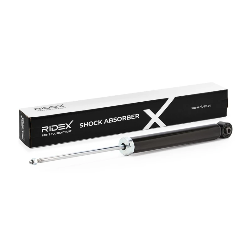 Image of RIDEX 854S18739 Shock absorber Rear Axle, Gas Pressure, Twin-Tube, Telescopic Shock Absorber, Bottom eye Shock Absorber (854)