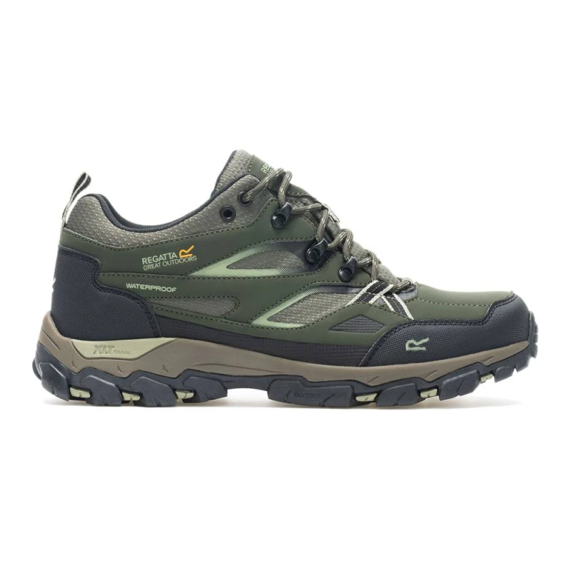 Image of Regatta Mens Holcombe III Low Waterproof Walking Shoes in Dark Olive Size: 8 Dark Olive Male 8