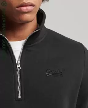 Image of Superdry Organic Cotton Vintage Logo Zip Henley Top