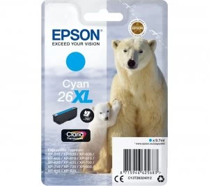 Image of Epson Polar Bear 26XL Cyan Ink Cartridge