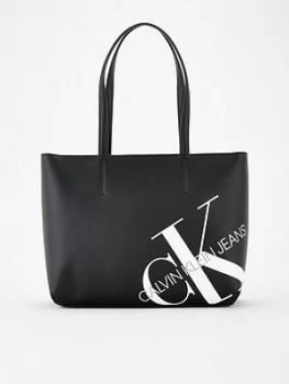 image of Calvin Klein Jeans Branded Shopper Bag - Black