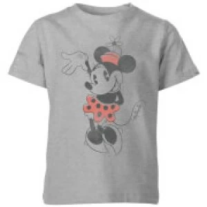 Image of Disney Minnie Mouse Waving Kids T-Shirt - Grey - 11-12 Years