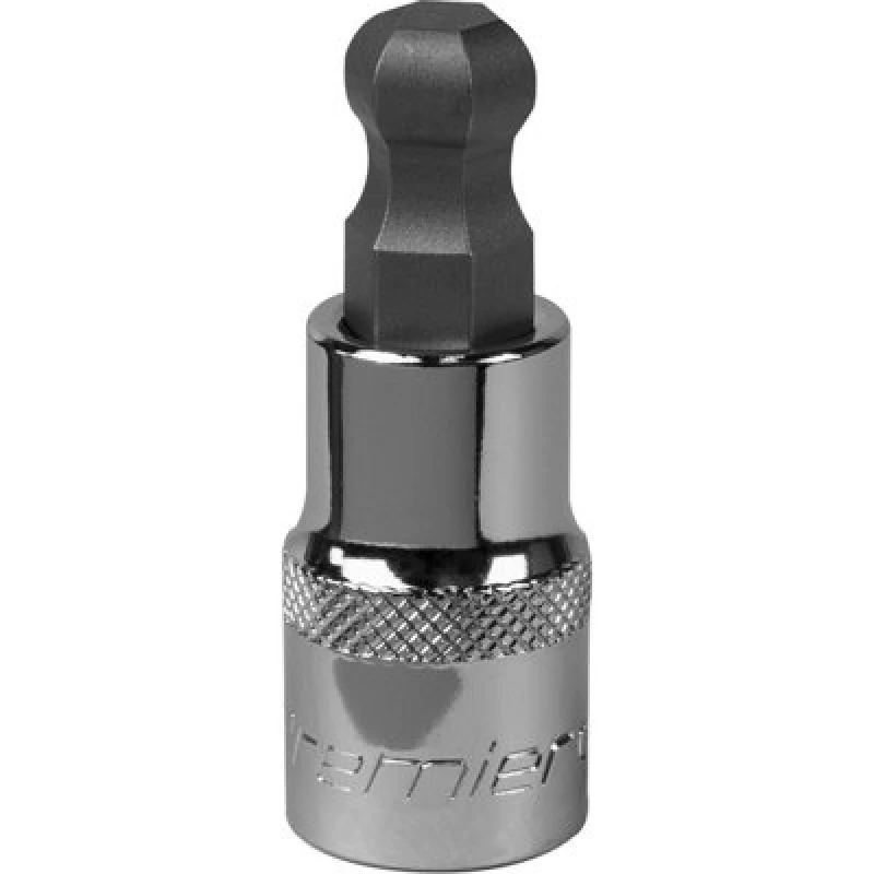 Image of Loops 12mm Ball-End Hex Socket Bit - 1/2" Square Drive - Chrome Vanadium Wrench Socket Multi