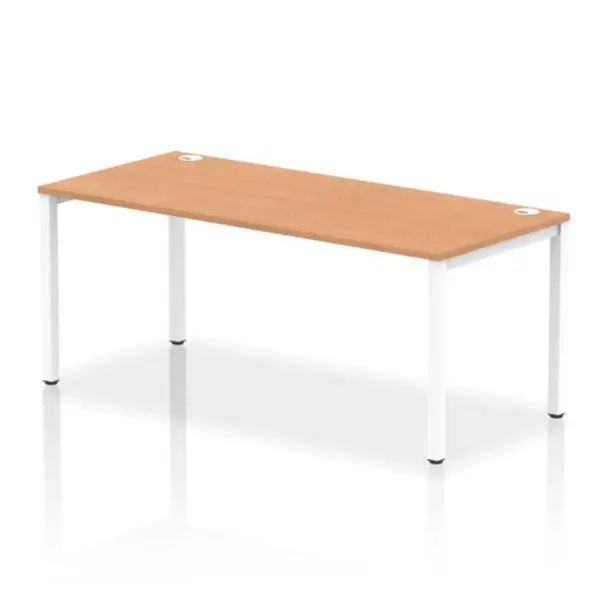 Image of Impulse Impulse Bench Single Row 1800 White Frame Office Bench Desk Oak IMBS18OAKW