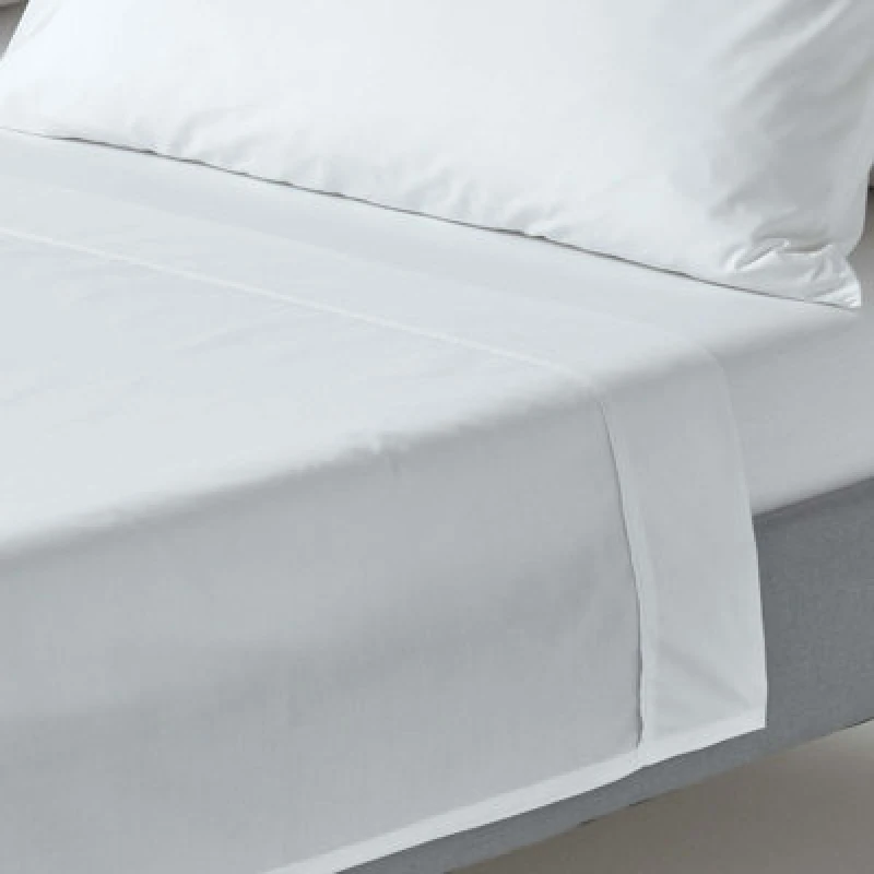 Image of Homescapes White Egyptian Cotton Flat Sheet 200 Tc, Double