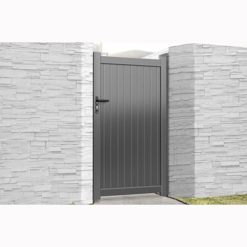 Image of Ready Made Gates Pedestrian Gate 1000x1800mm Grey - Vertical Solid Infill & Flat Top Grey Unisex