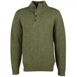 image of Barbour Mens Calder Half Zip Jumper Mid Olive Large