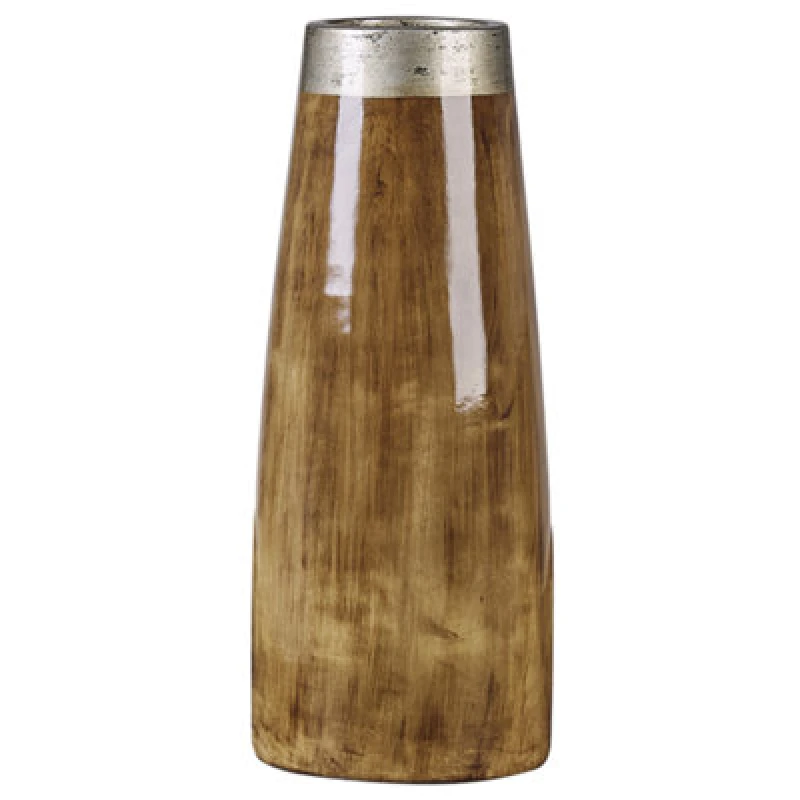 Image of Beliani Decorative Vase Cyrene Ceramic 50 Cm Dark Brown