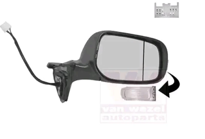 Image of VAN WEZEL 5406808 Wing mirror * HAGUS * Right, Heatable, primed Outside Mirror (50)