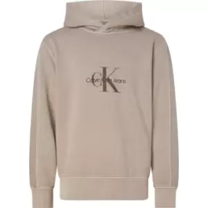 Image of Calvin Klein Jeans Monologo Mineral Dye Hoodie - Beige