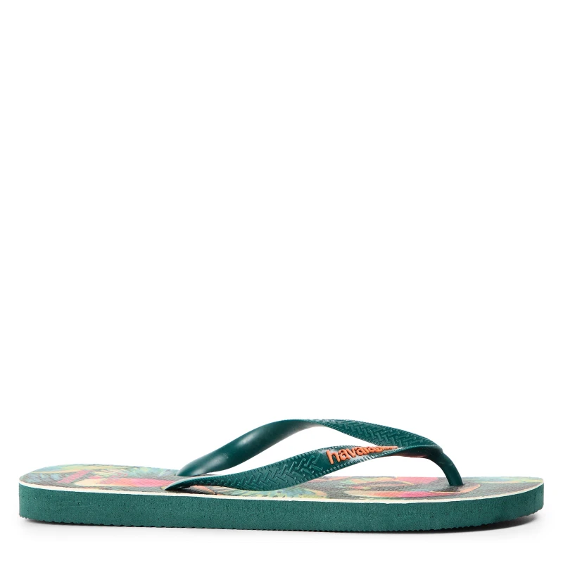 Image of Havaianas Mens Top Print Flip Flops Pantanal Green male 8/9
