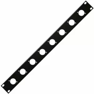 Image of 8 Port Way Hole XLR Patch Panel 1U 19" Rack Mount D Type Connectors Audio