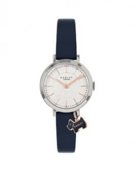 image of Radley White Dial Navy Dog Charm Navy Strap Watch