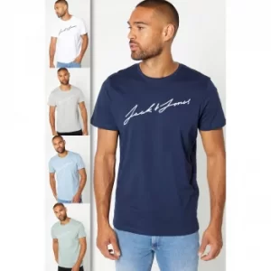 image of Pack of 5 Jack and Jones Script T-Shirts