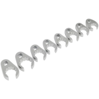 Image of Sealey 8 Piece 1/2" Drive Crow Foot Spanner Set Metric 1/2"