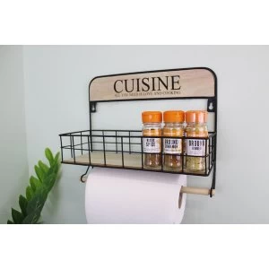 Image of Wall Hanging Kitchen Storage Unit with Kitchen Roll Holder
