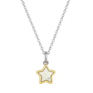 image of D for Diamond Childrens Silver & Gold Plated Diamond Star Necklace