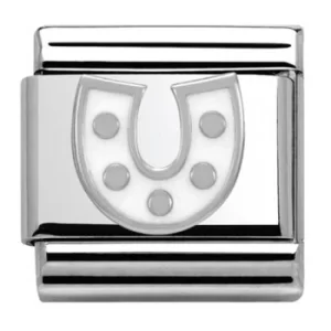 Image of Nomination CLASSIC Silvershine Symbols White Horseshoe Charm 330202/07