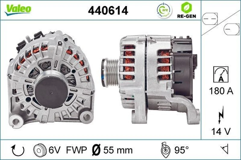 Image of VALEO 440614 Generator Alternator Charging Current: 180A, Voltage: 14V Alternator (4)