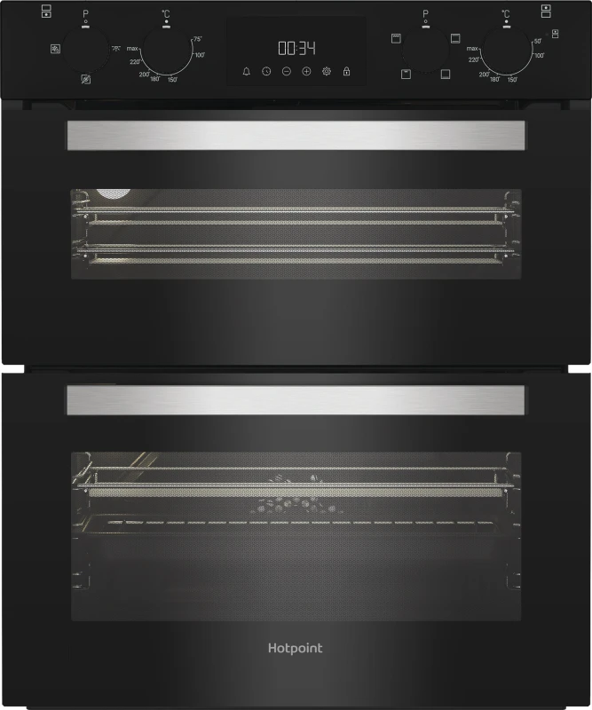 Image of Hotpoint DUH10DB Built Under Electric Double Oven - Black DUH10DB Black