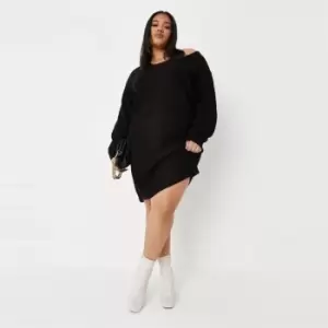 image of Missguided Plus Recycled Dress - Black