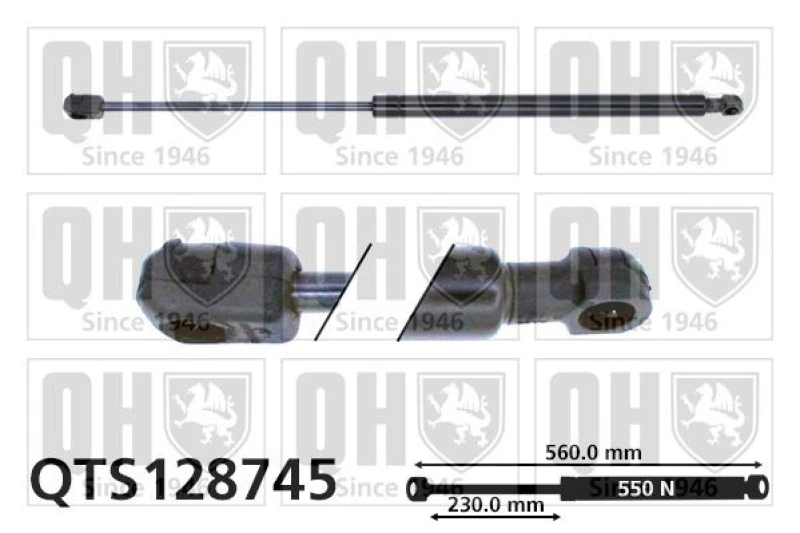 Image of QUINTON HAZELL Tailgate strut QUINTON HAZELL QTS128745
